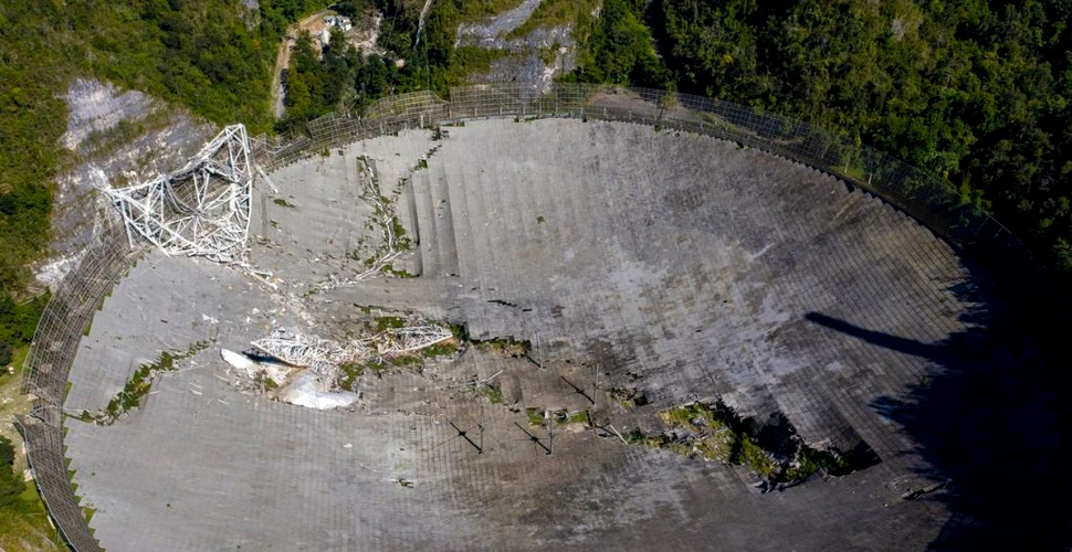 O zi tristă pentru astronomie: Radiotelescopul Arecibo s-a prăbușit după 57 de ani