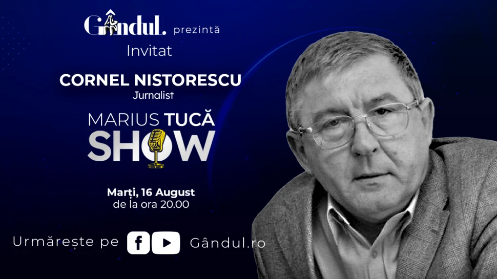 Marius Tucă Show începe marți, 16 august, de la ora 20.00, pe gandul.ro