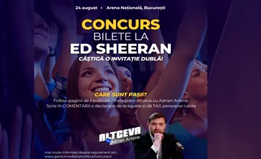 ALTCEVA CU ADRIAN ARTENE vă oferă 80 de BILETE la concertul lui Ed Sheeran de la București