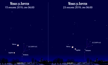 Miercuri dimineaţă va avea loc un fenomen astronomic rar şi spectaculos: ”întâlnirea” planetelor Venus şi Jupiter