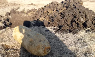 O bombă de 50 de kilograme, găsită în timpul unor lucrări agricole la Iași