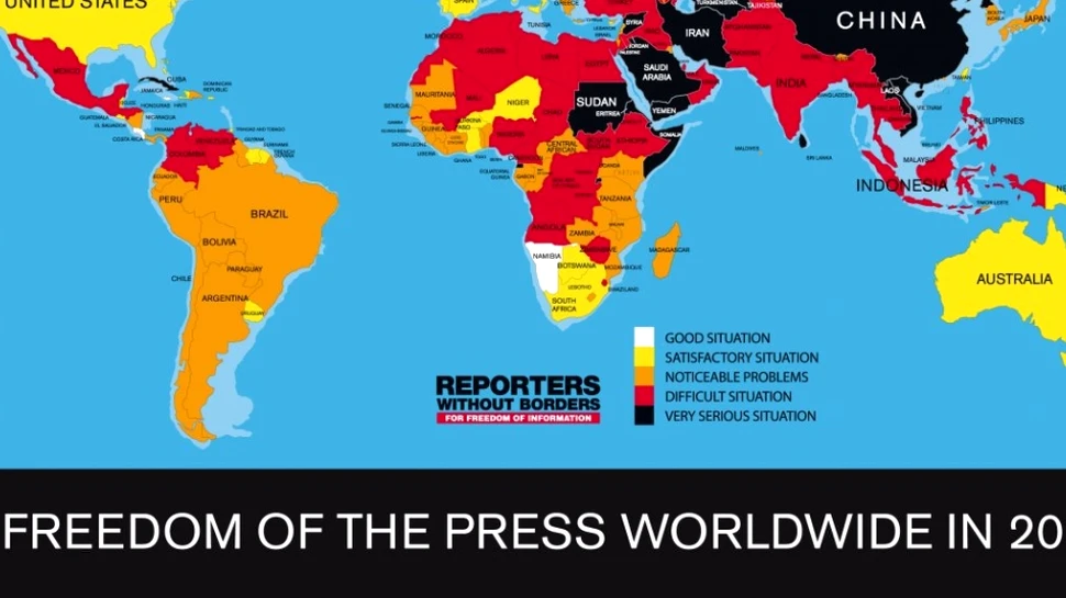 Harta libertăţii presei în lume. Pe ce loc se află România? (FOTO)