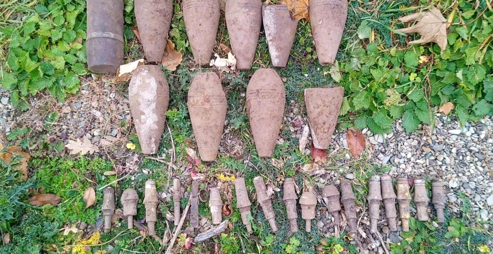 Obuze și grenade din Al Doilea Război Mondial, găsite în județul Neamț