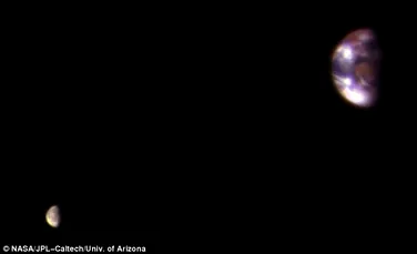 Pământul şi Luna văzute de pe Marte. Imaginea INCREDIBILĂ publicată de NASA