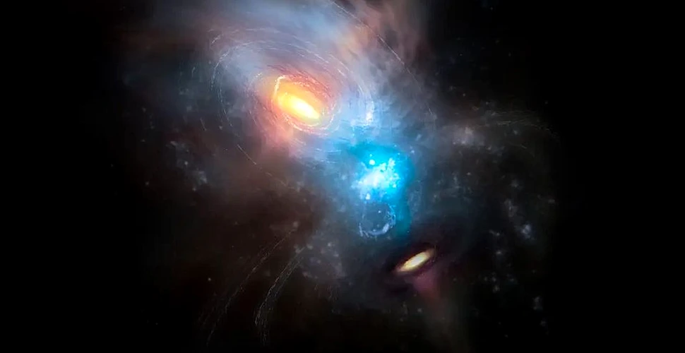 Două găuri negre supermasive au fost surprinse de astronomi în timp ce se ciocnesc. FOTO