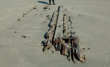 Urmele unei epave misterioase au ieșit la suprafață pe nisipurile unei insule din Carolina de Nord