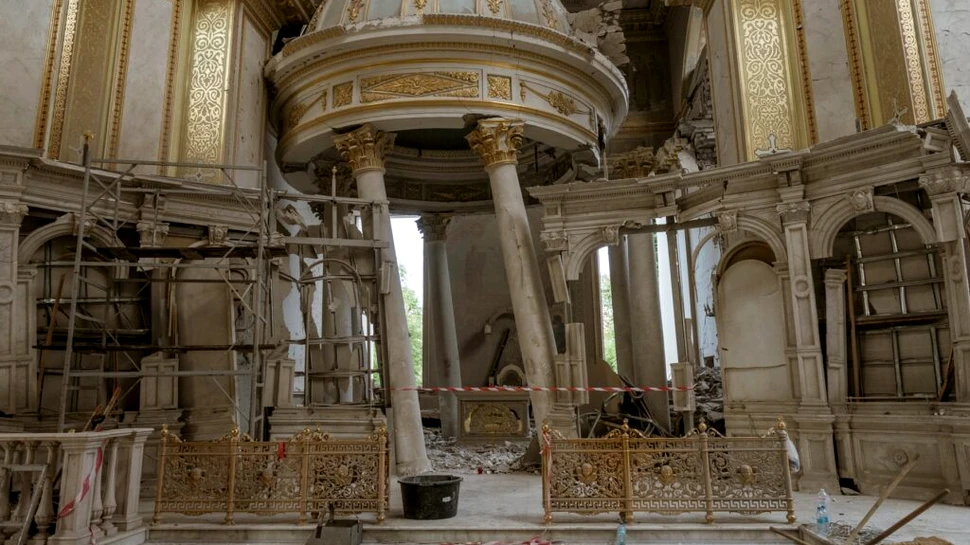 „Distrugerile sunt enorme” la catedrala ortodoxă din Odessa lovită de rachete rusești