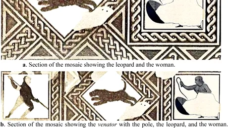 Singura imagine cunoscută cu o femeie romană luptând cu un animal sălbatic într-o arenă