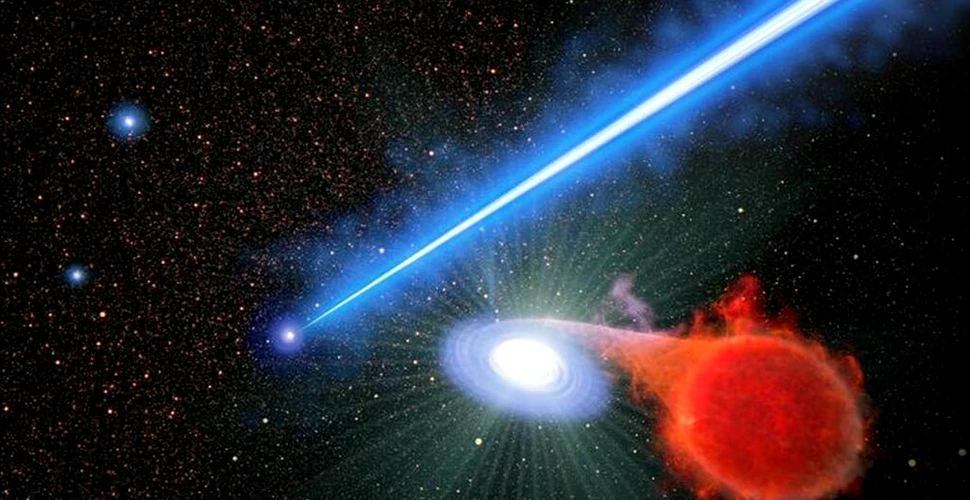 Telescopul Hubble a descoperit că jetul unei găuri negre declanșează erupții stelare