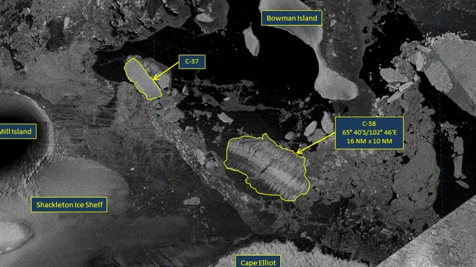 Imaginile prin satelit arată că întreaga banchiză Conger din Antarctica s-a prăbușit
