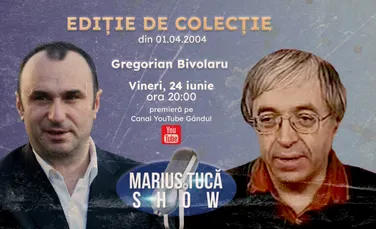 Marius Tucă Show începe de la ora 20.00 pe gandul.ro cu o nouă ediție de colecție. Invitat: Greogorian Bivolaru, leader MISA