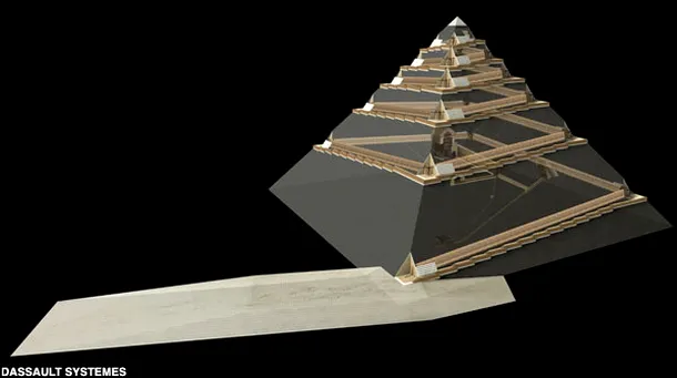 Arhitectul francez Jean-Pierre Houdin crede că piramidele au fost construite cu ajutorul unei rampe interioare