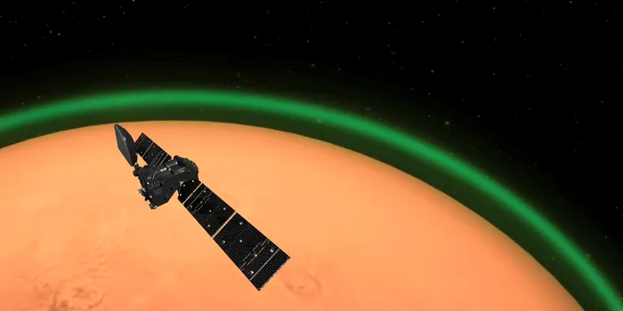 O strălucire de culoare verde a fost observată în atmosfera lui Marte. Fenomenul este prezent și pe Pământ