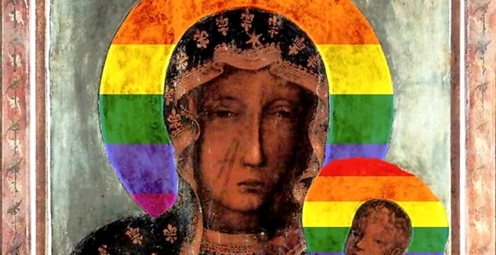 Femeie arestată în Polonia din cauza unor afişe cu Fecioara Maria cu halou curcubeu