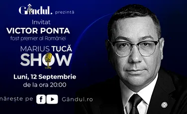 Marius Tucă Show începe luni, 12 septembrie, de la ora 20.00, live pe gândul.ro