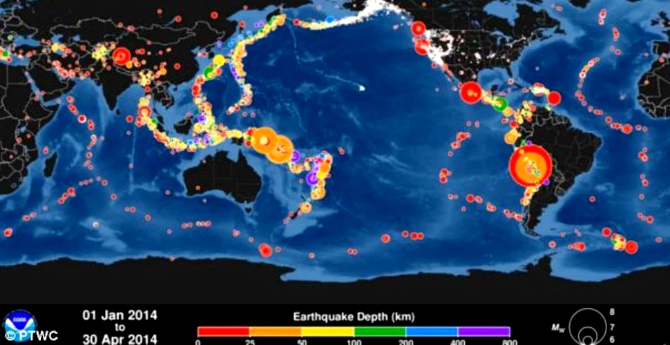 Aprilie 2014, luna cutremurelor: un timelapse prezintă activitatea seismică a Terrei în acest an. Specialiştii sunt derutaţi (VIDEO)