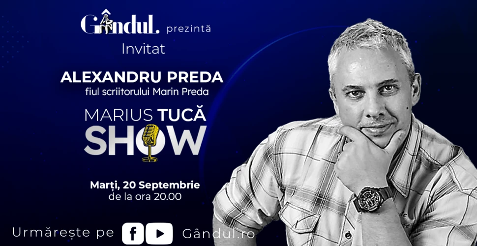 Marius Tucă Show începe marți, 20 septembrie de la ora 20.00, live pe gândul.ro