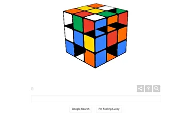 Google sărbătoreşte 40 de ani de la inventarea cubului Rubik printr-un logo interactiv