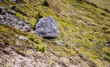 Acest bolovan din Alpi este, în realitate, o cabană perfect camuflată – VIDEO