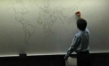 Un băiat care suferă de autism a desenat, din memorie, harta lumii