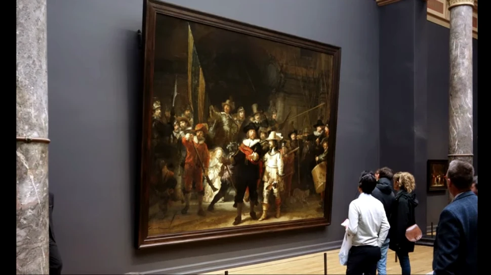 Una dintre capodoperele lui Rembrandt, „Rondul de noapte”, restaurată sub ochii publicului