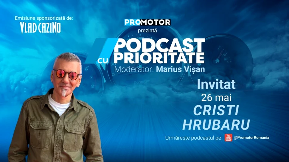 Cristi Hrubaru vine la „Podcast cu Prioritate” #101 by ProMotor. Discuții despre motociclete, mașini, rock și proiecte caritabile