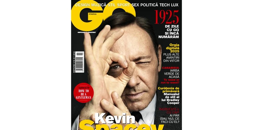 Kevin Spacey, despre rolul din House of Cards, pe coperta revistei GQ, ediţia de primăvară