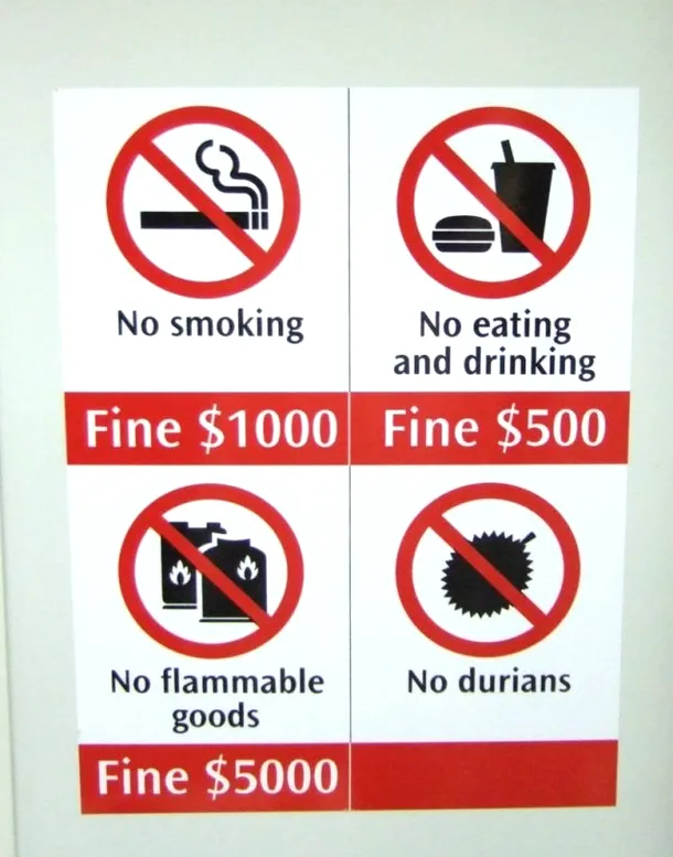 În metroul din Singapore este interzisă urcarea cu fructe de durian.