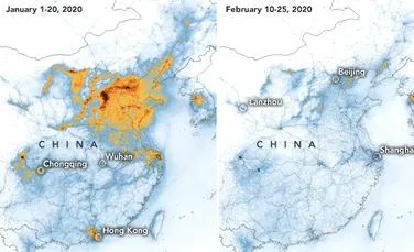 Imaginile NASA arată reducerea poluării în China ca urmare a coronavirusului
