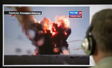 O rachetă ce transporta trei sateliţi Glonass a explodat la cosmodromul rus Baikonur (VIDEO)