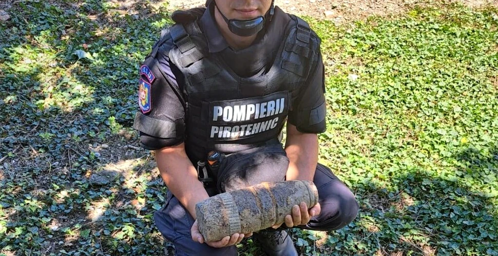Proiectil de calibrul 105 mm, depistat într-o localitate din Timiș