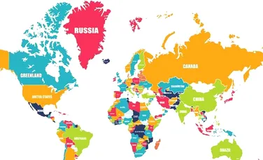 Răspunsul la întrebarea: „Numele căror ţări au fost inversate pe această hartă inedită a lumii?” – FOTO