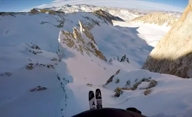 O impresionantă coborâre pe ski sau cum să întreci forţele naturii. VIDEO