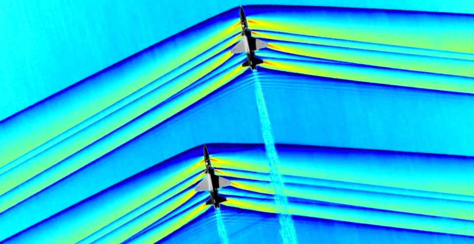 Imagini uimitoare, primele de acest fel, realizate de NASA cu undele de şoc ale avioanelor supersonice