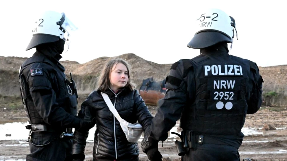 Anunțul făcut de polițiști după reținerea Gretei Thunberg la protestul din Germania