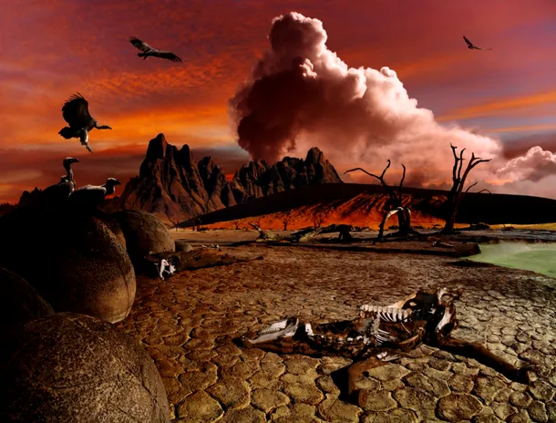 Imagine apocaliptică marcată de secetă, moarte şi schimbări ale climei.