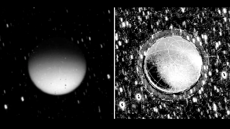 Titan, satelitul natural al lui Saturn, străluceşte în întuneric ca un semn reflectorizant