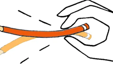 Cum funcționează iluzia optică ce transformă un creion obișnuit în cauciuc