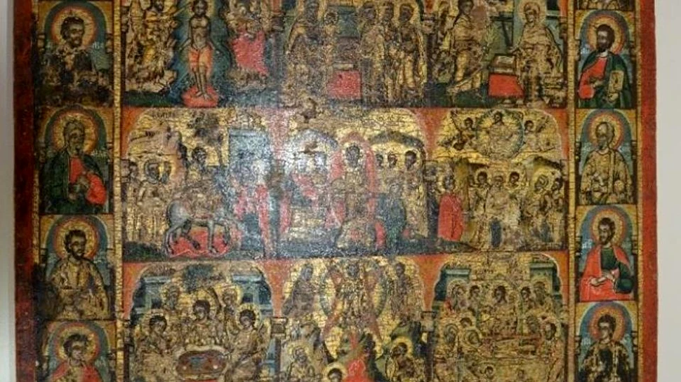 FOTO. O icoană unică ce datează din secolul al XVIII-lea a fost recuperată de poliţişti