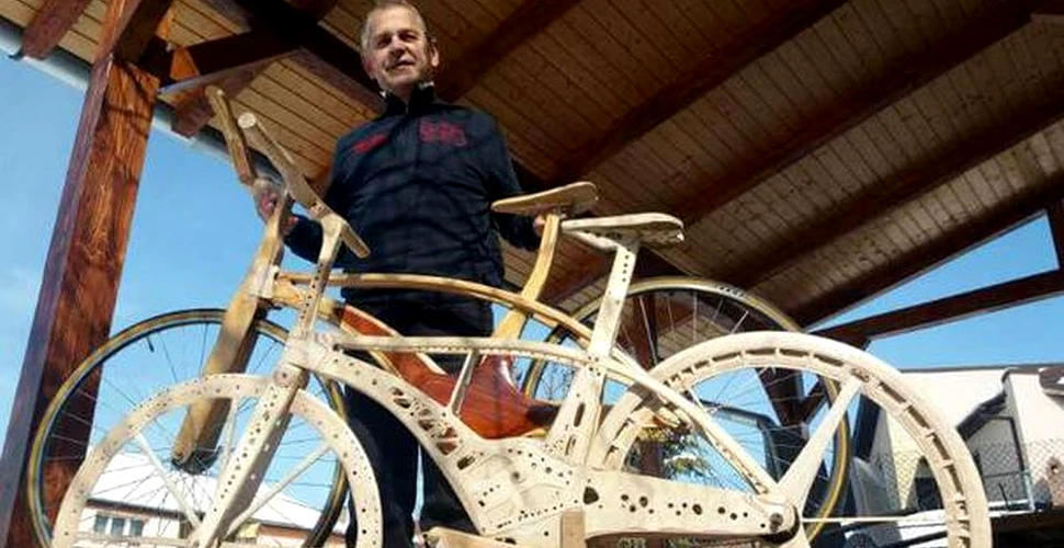 La Arad a fost creată cea mai uşoară bicicletă de lemn din lume. Cântăreşte sub 3 kilograme