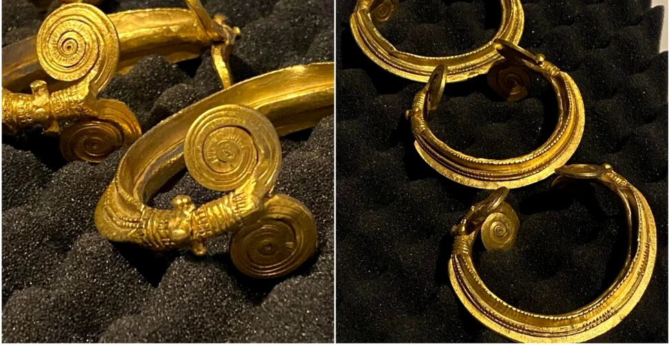 Trei brățări preistorice din aur, furate din România, au fost recuperate din Belgia