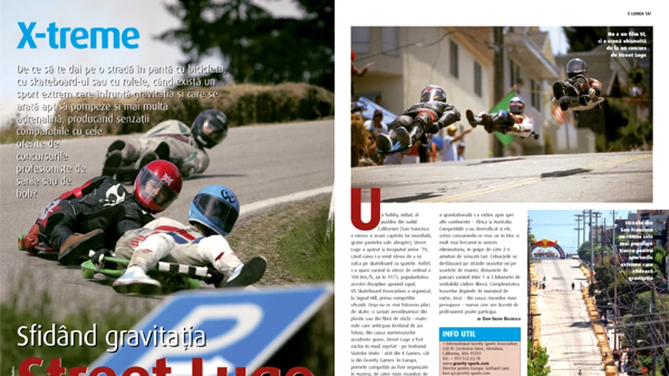 Sfidand gravitatia Street Luge