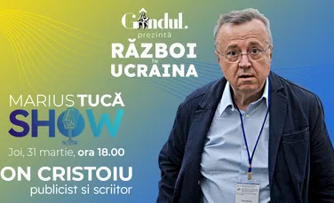 Marius Tucă Show începe joi, 31 martie, de la ora 18.00, live pe gandul.ro cu o nouă ediție specială