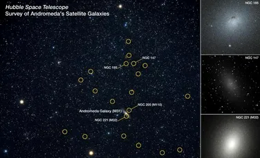 Telescopul Hubble dezvăluie ,,ecosistemul” galaxiei Andromeda