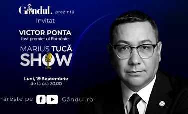 Marius Tucă Show începe luni, 19 septembrie de la ora 20.00, live pe gândul.ro