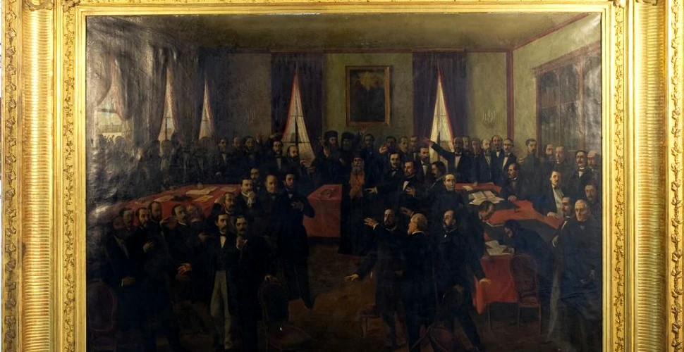 Tabloul ”Proclamarea Unirii”, de Theodor Aman, expus la Muzeul Naţional de Istorie a României
