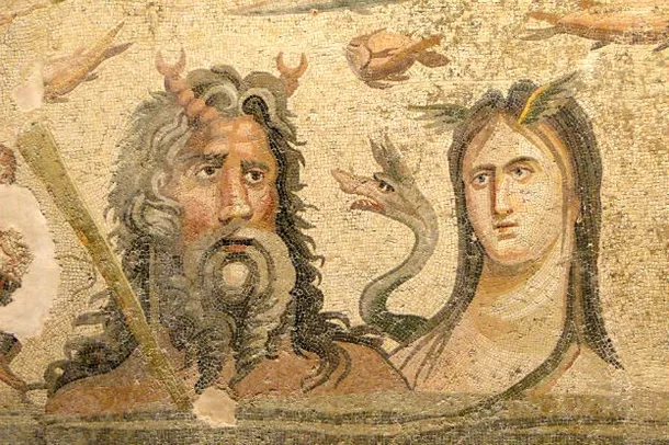 Zeul Oceanus şi zeiţa Tethis