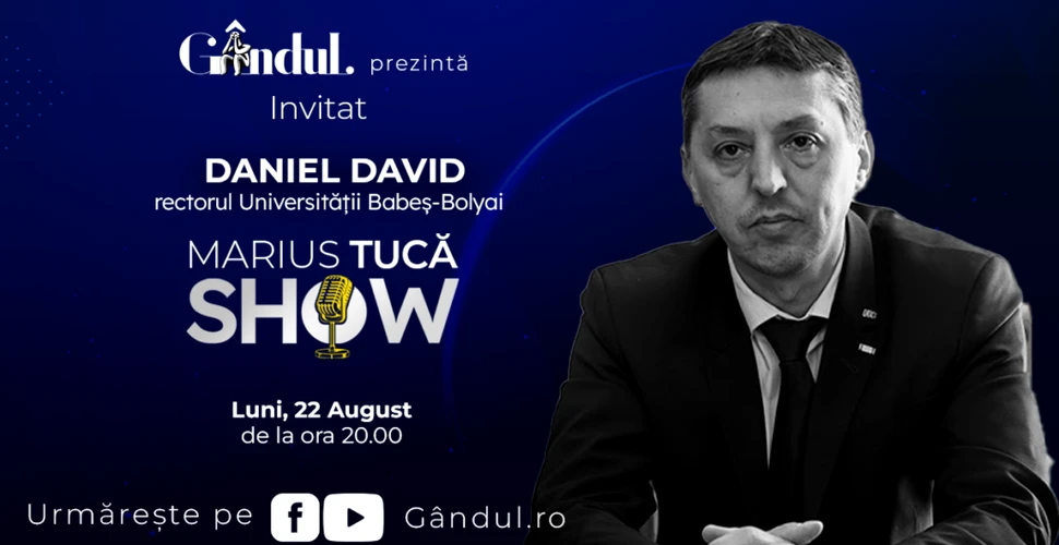Marius Tucă Show începe luni 22 august, de la ora 20.00, live pe gândul.ro