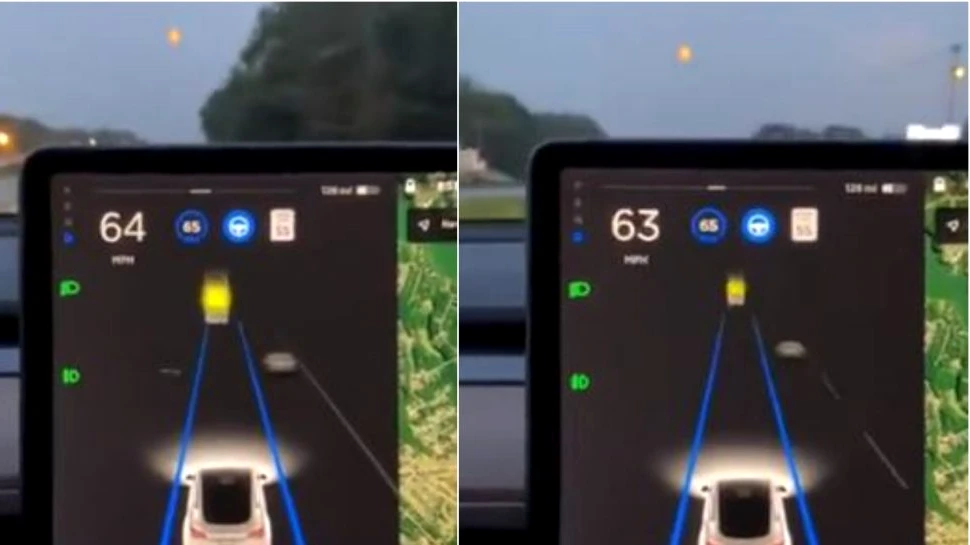 Sistemul autopilot al unei mașini Tesla a confundat Luna de pe cer cu un semafor