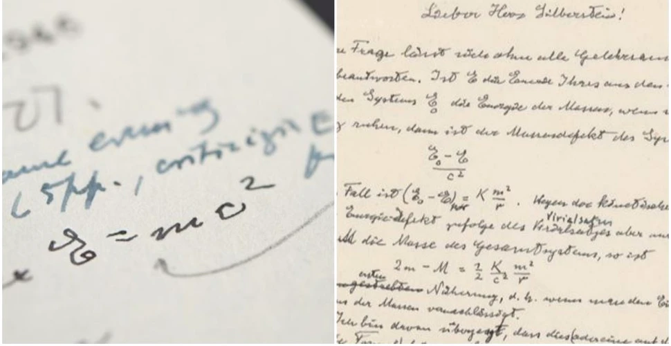 O scrisoare trimisă de Albert Einstein unui rival, care conține faimoasa ecuație E=mc2, vândută cu 1,2 milioane de dolari